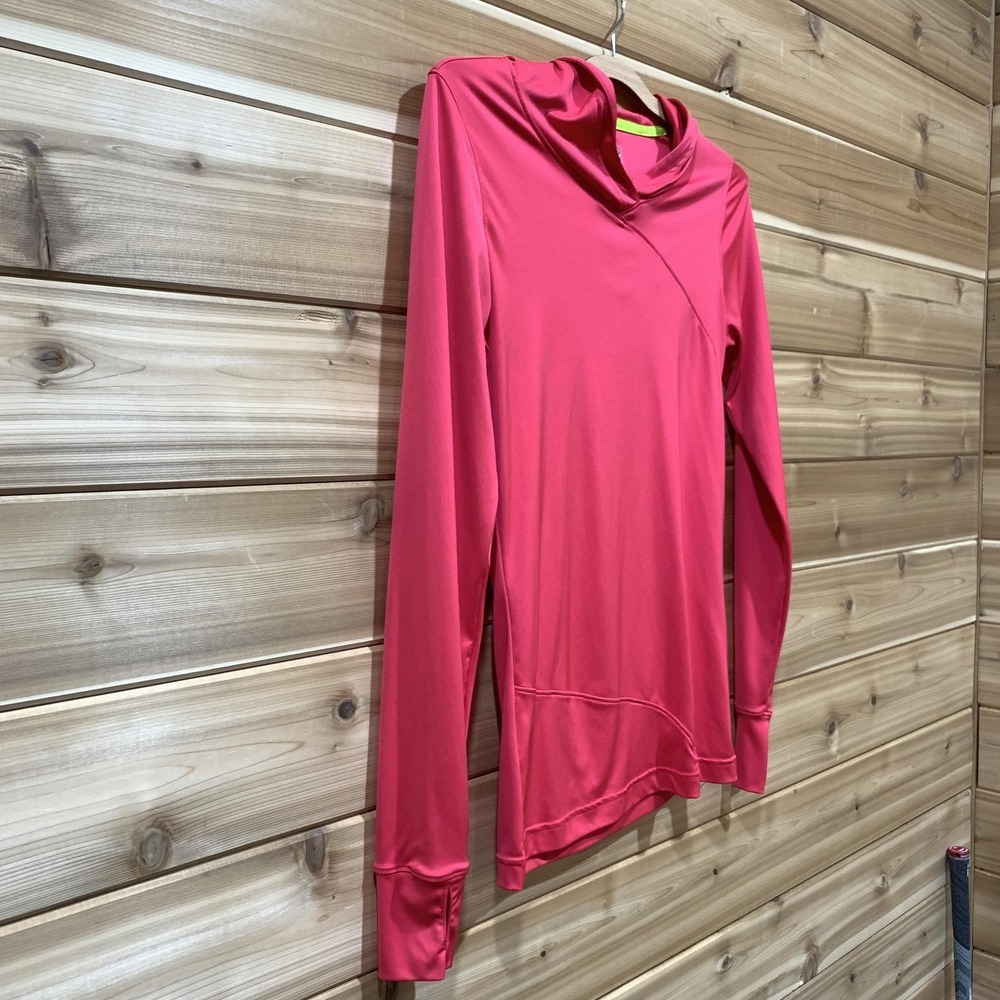 Under Armour Shirt Womens Medium HeatGear Catalyst Hooded Athletic Thumbholes - Picture 5 of 11